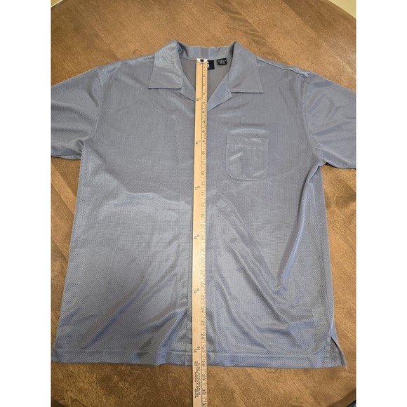 GUESS Shirt Mens XL Gray Button Up Collared Y2K Mesh Club Cruise **Has Pulls** - Picture 4 of 13